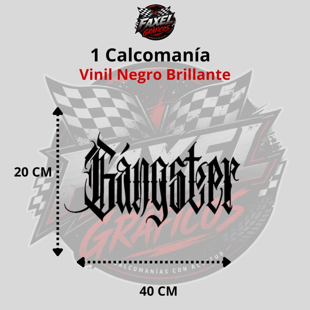 Calcomanía Gangster Estilo Chicano – Vinil Blanco Brillante – Faxel Gráfico