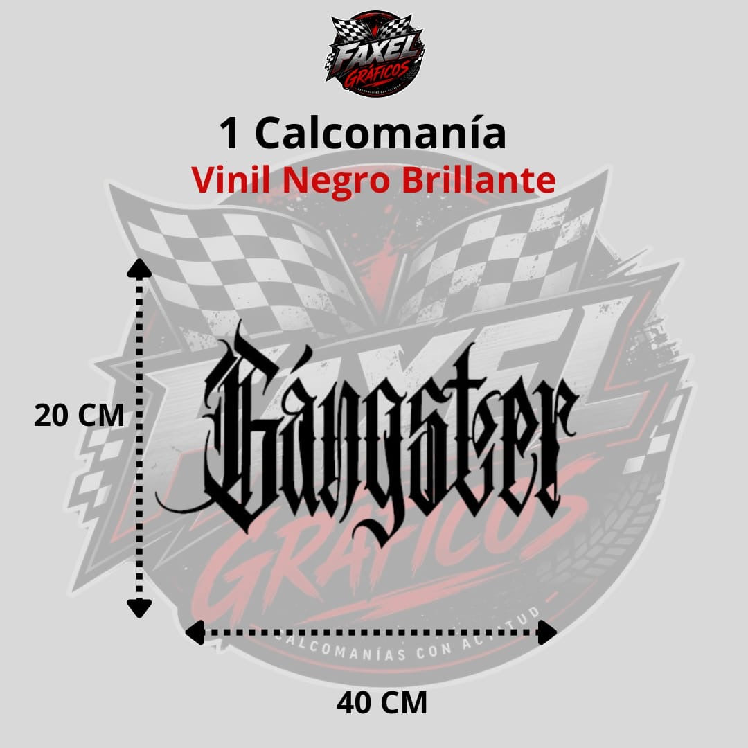 Calcomanía Gangster Estilo Chicano – Vinil Blanco Brillante – Faxel Gráfico