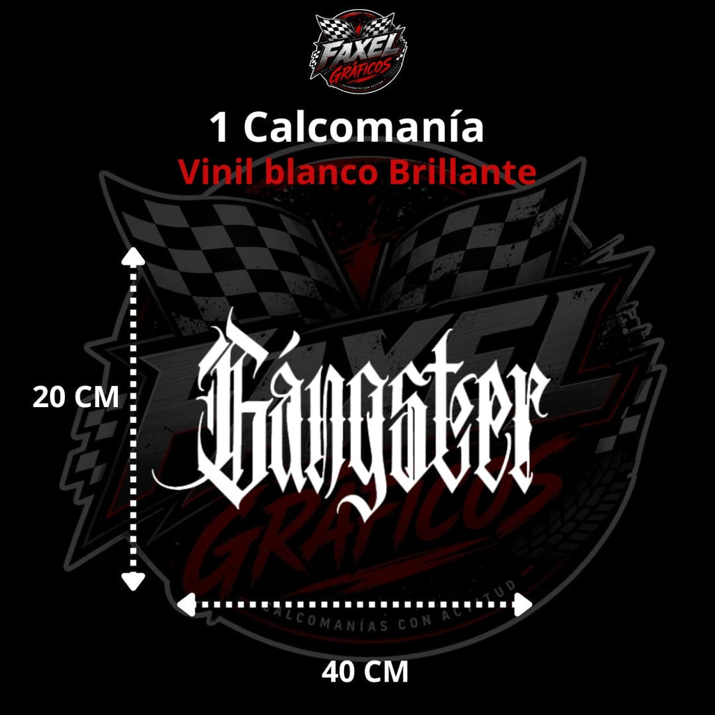 Calcomanía Gangster Estilo Chicano – Vinil Blanco Brillante – Faxel Gráfico