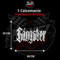 Calcomanía Gangster Estilo Chicano – Vinil Blanco Brillante – Faxel Gráfico